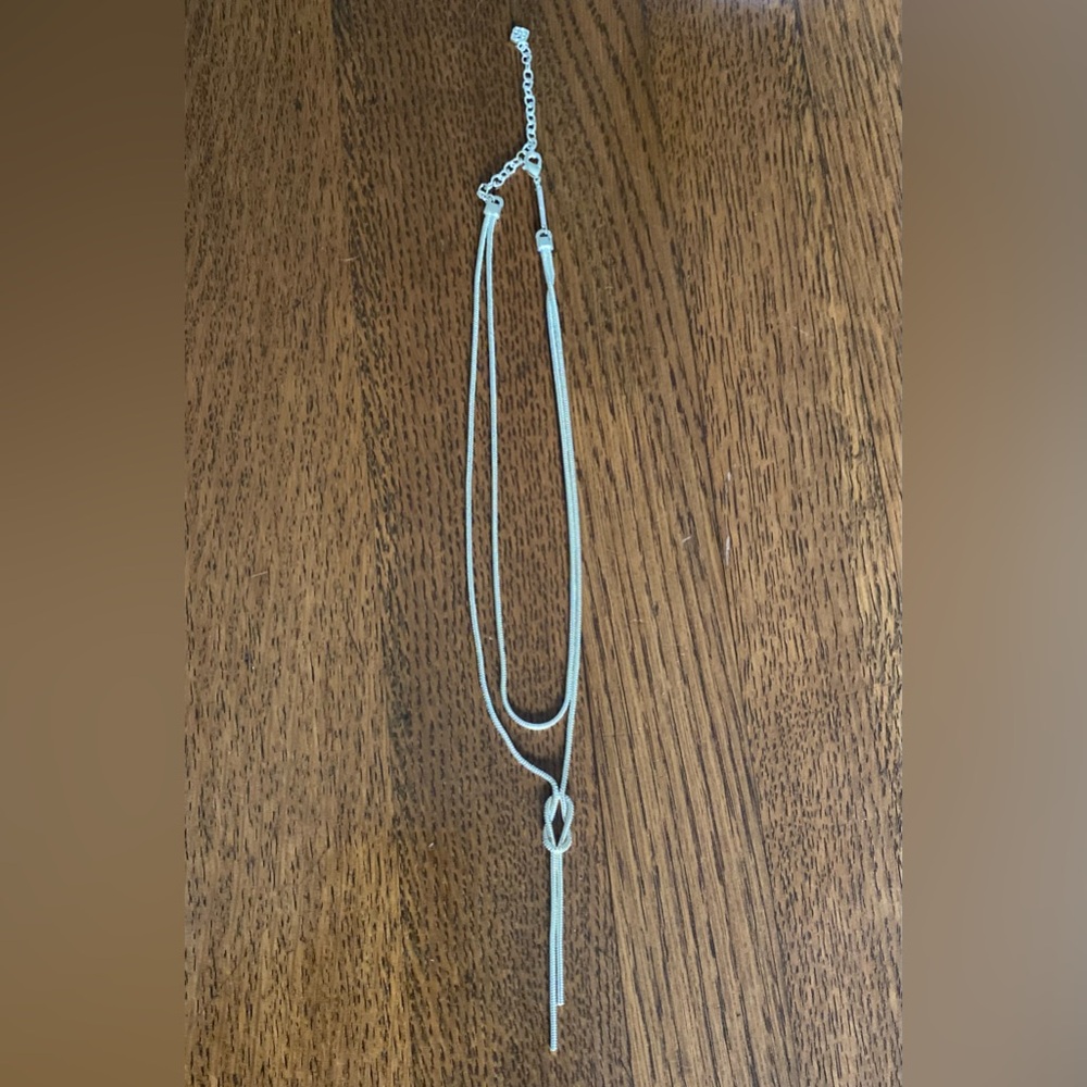 Kendra Scott Silver Layered Knot Lariat Necklace